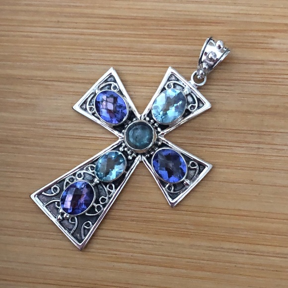 $86 Nicky Butler Estate Cross 925 India Sterling Silver - Picture 4 of 6